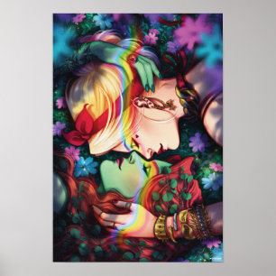 DC Pride Harley Quinn en Poison Ivy Comic Hoesje Poster
