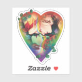 DC Pride Harley Quinn en Poison Ivy Comic Hoesje Sticker (Vel)
