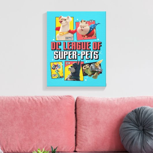 DC-reeks van Super-Pets-tekenpanelen Canvas Afdruk (Insitu (Woonkamer))