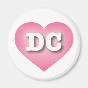 DC Roze Fade Heart - Ik hou van DC Magneet
