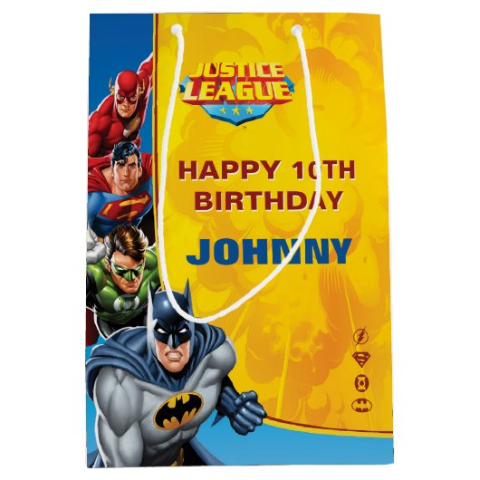 DC-strips | Justice League - Birthday Medium Cadeauzakje (Voorkant)