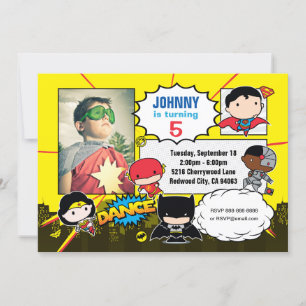 DC-strips   Justice League - Chibi Birthday Photo Kaart