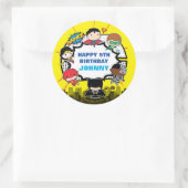 DC-strips | Justice League - Chibi Birthday Ronde Sticker (Tas)