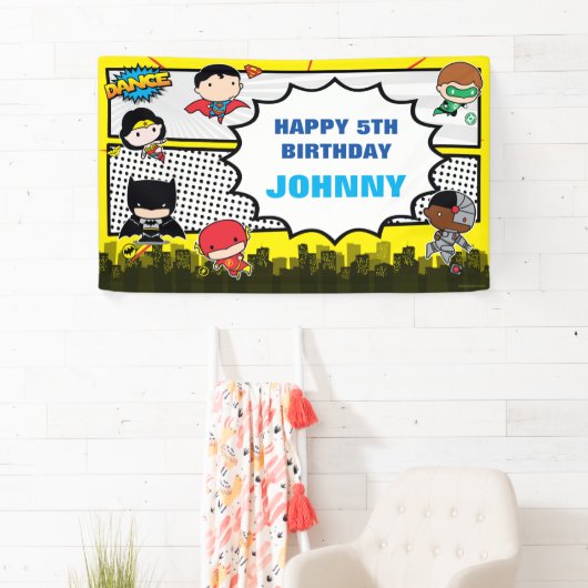 DC-strips | Justice League - Chibi Birthday Spandoek (Insitu)