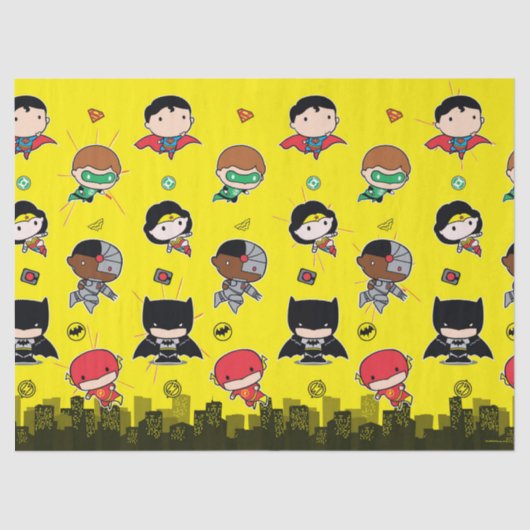 DC-strips | Justice League - Chibi Birthday Tissuepapier (Voorkant)