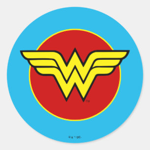 DC-strips Logo Wonder Woman Fijne verjaardag Ronde Sticker