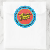 DC-strips | Logo Wonder Woman | Fijne verjaardag Ronde Sticker (Tas)