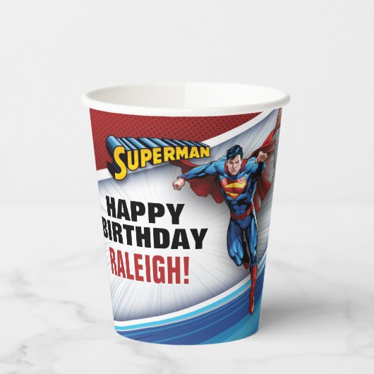 DC-strips | Superman - Birthday  Papieren Bekers (Links)