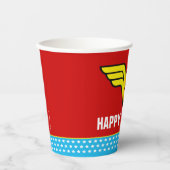 DC-strips | Woeddag Wonder Woman Papieren Bekers (Voorkant)