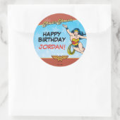 DC-strips | Woeddag Wonder Woman Ronde Sticker (Tas)