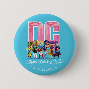 DC Super Hero Girls line-up Ronde Button 5,7 Cm