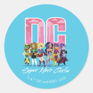 DC Super Hero Girls line-up Ronde Sticker