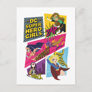 DC Super Hero Meisjes Actie Panelen Briefkaart