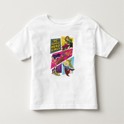 DC Super Hero Meisjes Actie Panelen Kinder Shirts (Voorkant)