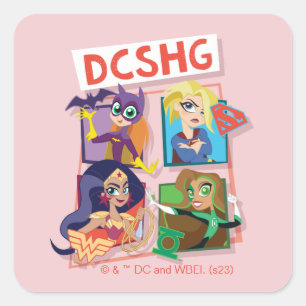 DC Super Hero Meisjes Quartet Vierkante Sticker