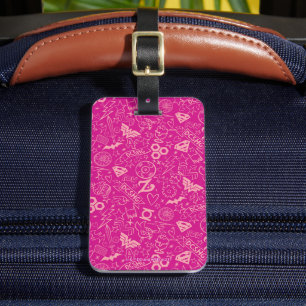 DC Super Hero Meisjes Roze Icoon Patroon Bagagelabel