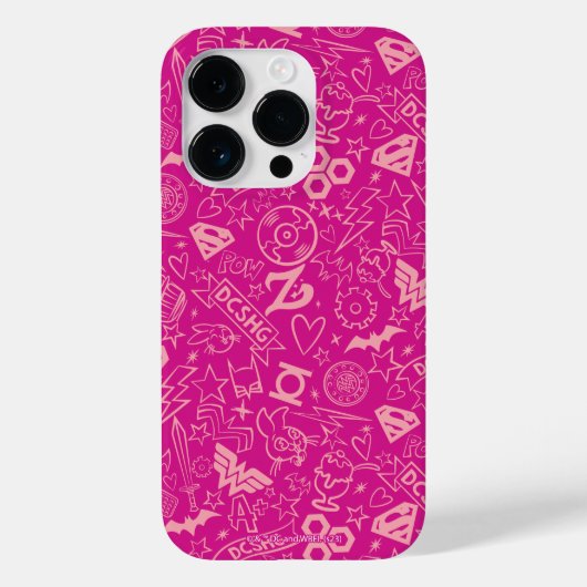 DC Super Hero Meisjes Roze Icoon Patroon Case-Mate iPhone Case (Achterkant)