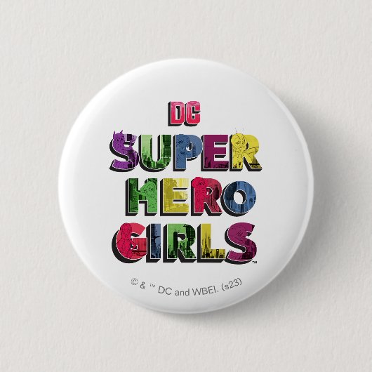 DC Super Hero Meisjes Stad Lettering Ronde Button 5,7 Cm (Voorkant)
