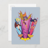 DC Super Hero Meisjes Trio Briefkaart (Voorkant / Achterkant)