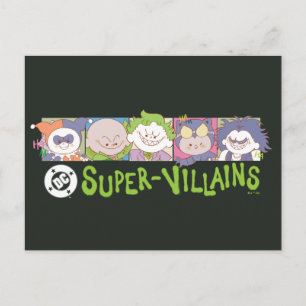 DC Super-Schurken Cartoon Line-up Briefkaart