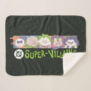 DC Super-Schurken Cartoon Lineup Sherpa Deken