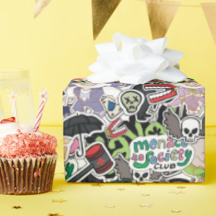 DC Super-Schurken Cartoon Patroon Cadeaupapier