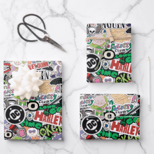DC Super-Schurken Cartoon Patroon Inpakpapier Vel