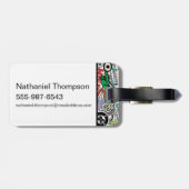 DC Super-Villains Cartoon Pattern Bagagelabel (Achterkant horizontaal)