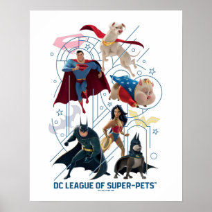 DC Trinity Heroes & Super Pets Poster