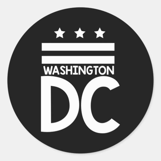 DC Vlag Washington DC Ronde Sticker (Voorkant)