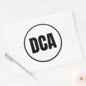 DCA - Washington DC - Nationaal Ronde Sticker (Envelop)