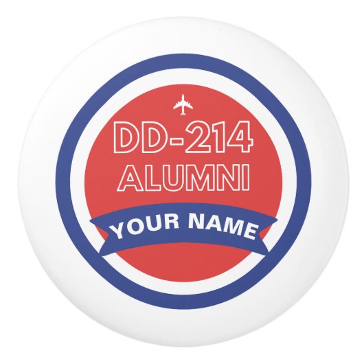 DD-214 Alumni gepersonaliseerde pensionering van d Keramische Knop (Voorkant)