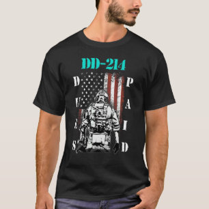 DD 214 contributie betaald DD214 soldaat veteraan T-shirt