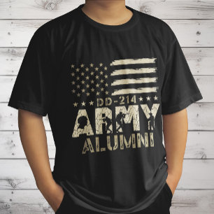 DD-214 Leger Alumni Militaire Vlag Veteraan T-shirt