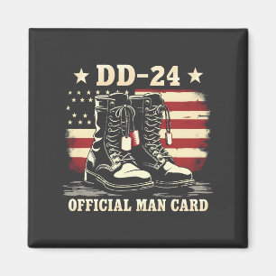 DD 24 Officiële Man-kaart Amerikaanse Veteranen Da Magneet