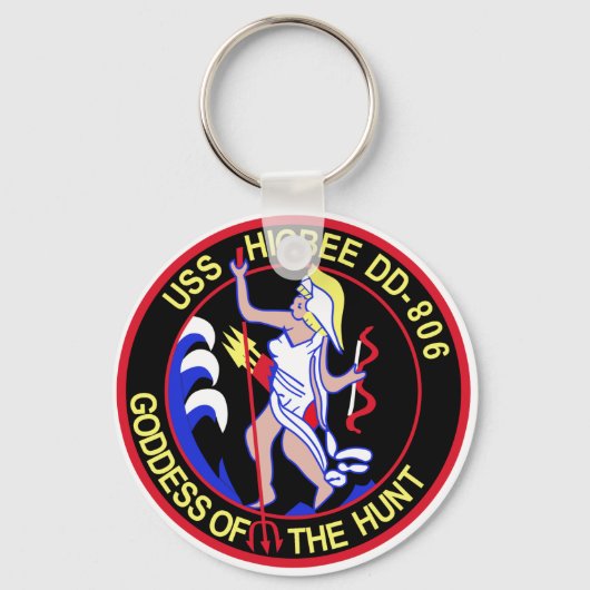 DD-806 USS HIGBEE Destroyer Ship Militaire Patch Sleutelhanger (Voorkant)