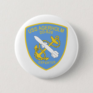 DD-826 A USS AGERHOLM Destroyer Ship Ronde Button 5,7 Cm