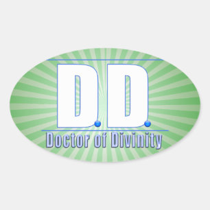 DD Doctor in de godheid Acronym LOGO Ovale Sticker
