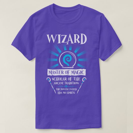 DD WIZARD klasse Dungeons Dragons T-shirt (Design voorkant)
