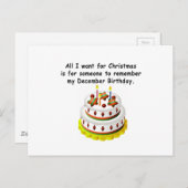 Ddecember verjaardag briefkaart (Voorkant / Achterkant)