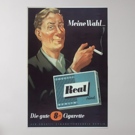 DDR Cigarette Advertisement Poster My choice Real (Devant)