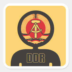 DDR vlag avatar Vierkante Sticker