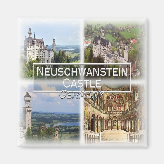 DE0112 Europa, Duitsland, kasteel Neuschwanstein Magneet (Voorkant)