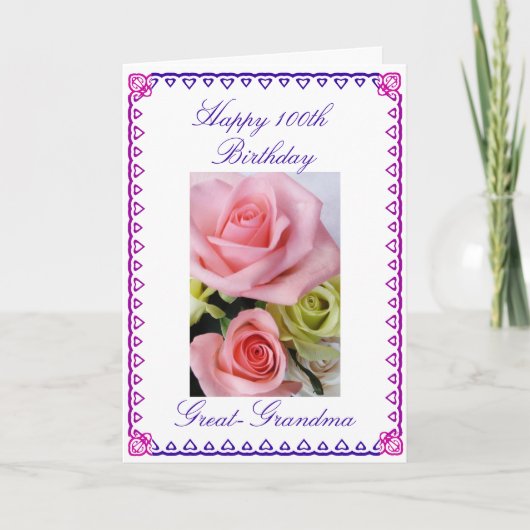 De 100ste verjaardag van oma kaart (Voorkant)