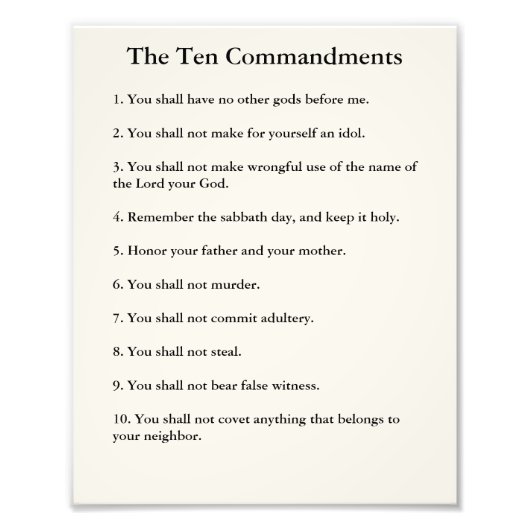 De 10 geboden Methodist Home & Kantoor Foto Afdruk (Voorkant)