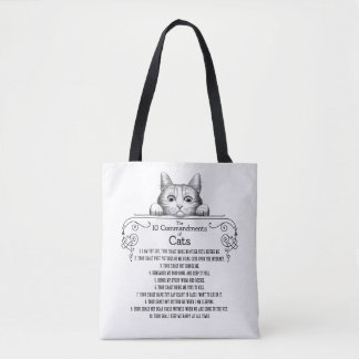 De 10 geboden van Cats Funny Draagtas