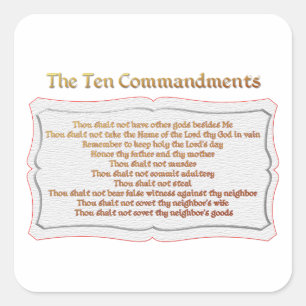 De 10 geboden vierkante sticker