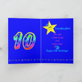 De 10de Sterren Brithday van de kleindochter Kaart (Binnen)