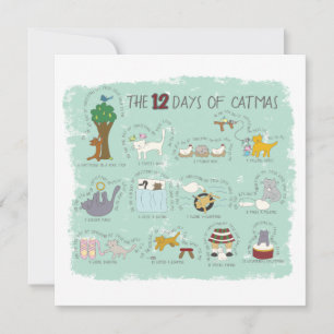 De 12 dagen kerstmis in Mint-kerstkaart Feestdagenkaart