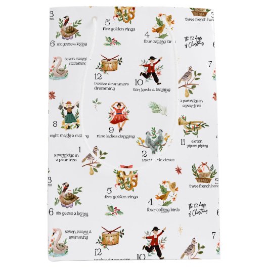 De 12 dagen van Kerstmis | Vakantie Medium Cadeauzakje (Voorkant)